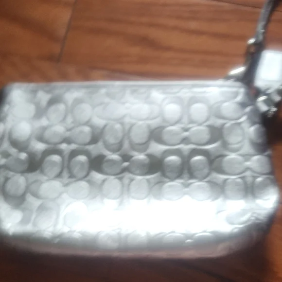 Coach Silver Metallic Clutch Wristlet - Picture 3 of 4